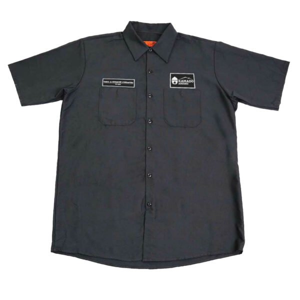 Camisa Negra Manga Corta Cuello estilo Cubano